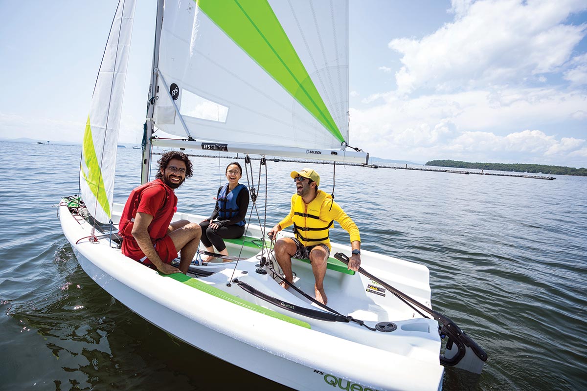Three adults learn to sail